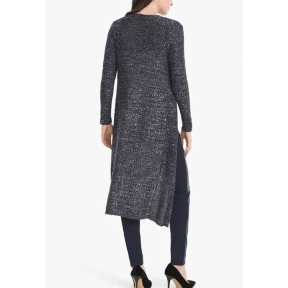 White House Black Market Navy Sequin Long Cardigan - Picture 13 of 14